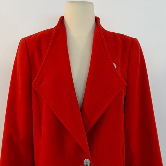 Marks and Spencer Duster Coat Chili Red Long Sleeves Button Closure | Size US14 - Picture 5 of 13